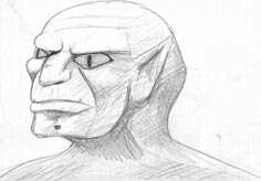 Drawing of an orks head