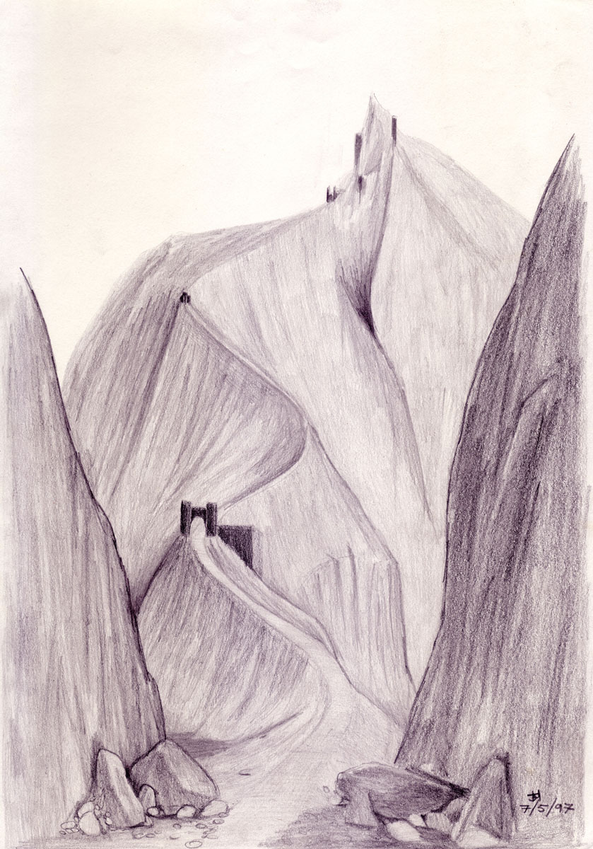 Drawing of my interpretation of Sarumans tower