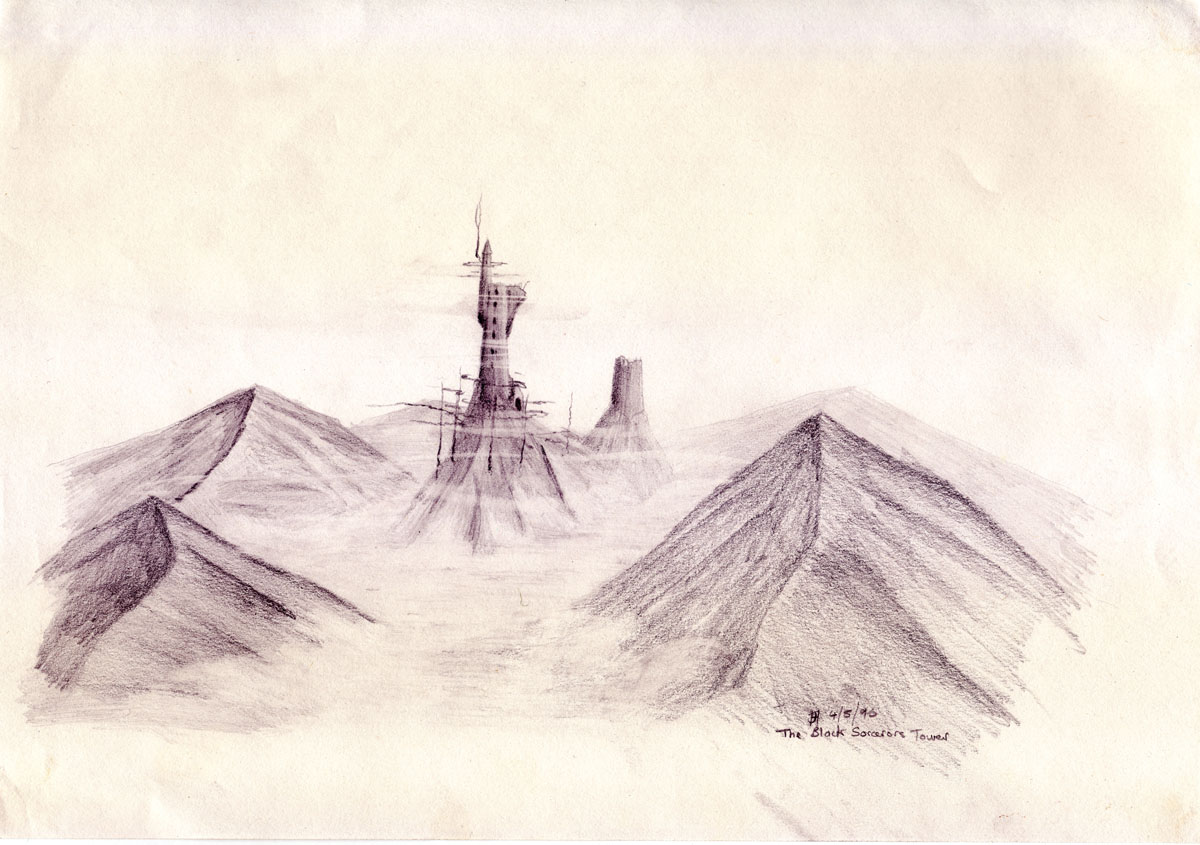 Drawing of the black sorcerors tower