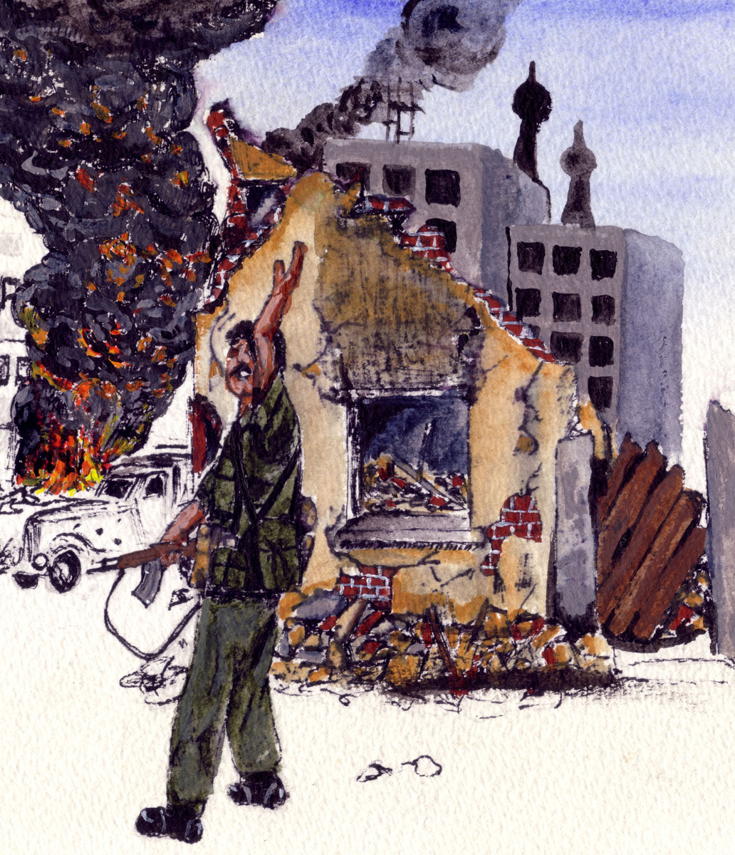 Painting of an Iraqi Soldier in Kuwait City at the time of the 1991 Gulf War