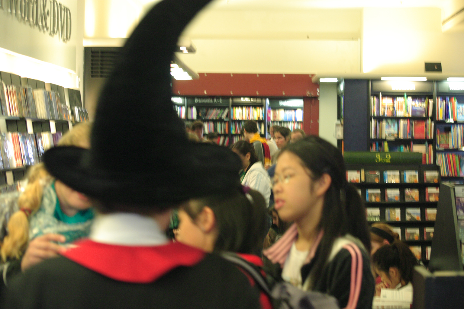 People queueing up for the Harry Potter book launch in London, they let us in to dry off lol.