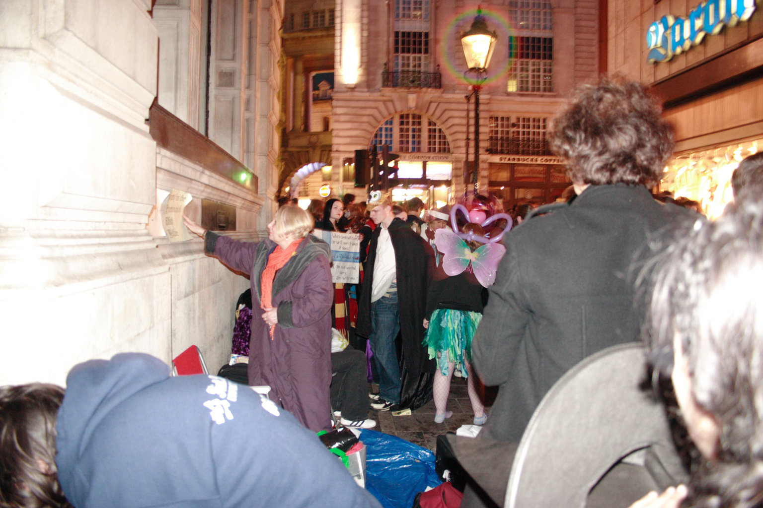 People queueing up for the Harry Potter book launch in London.