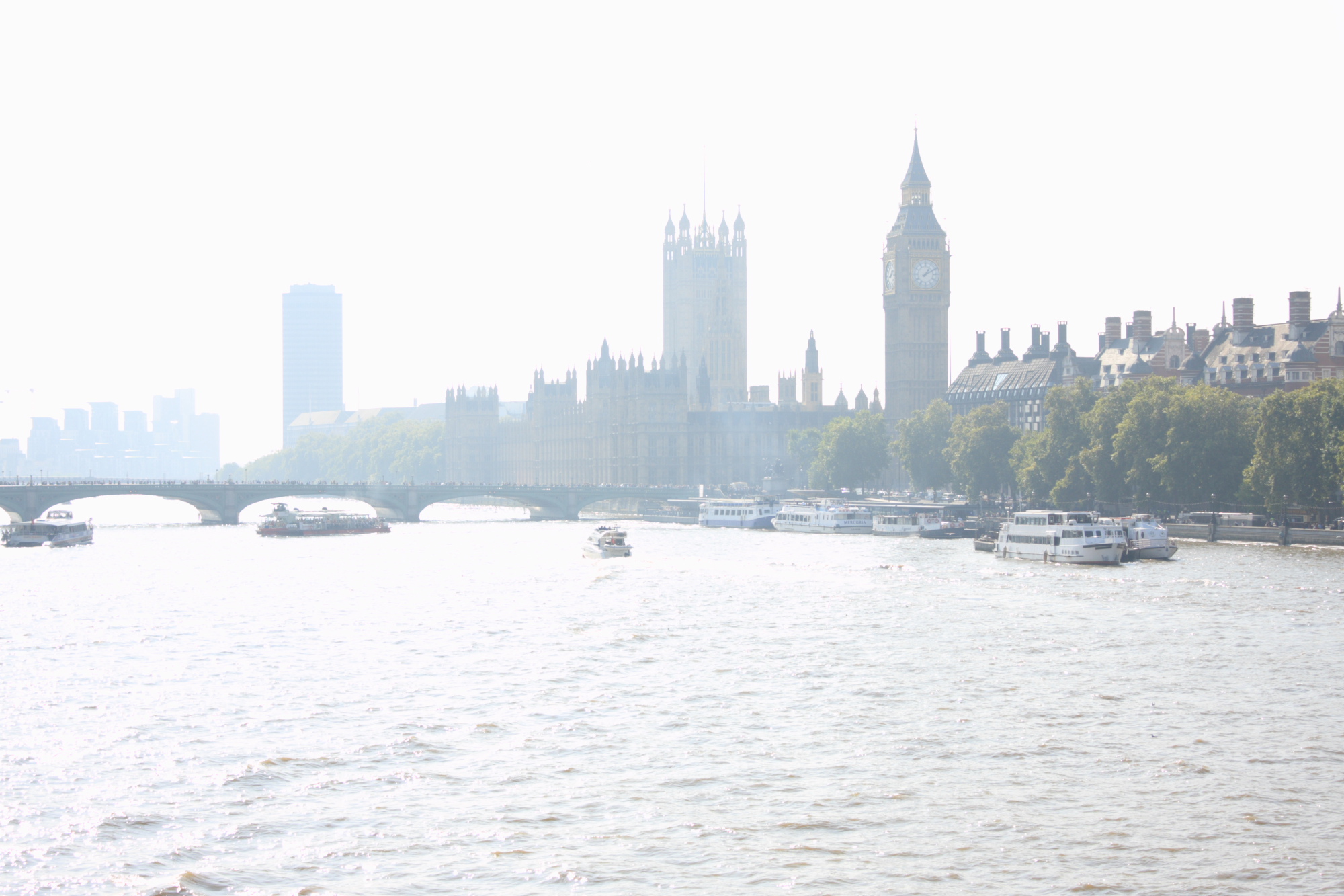 Hazy view of Parliament