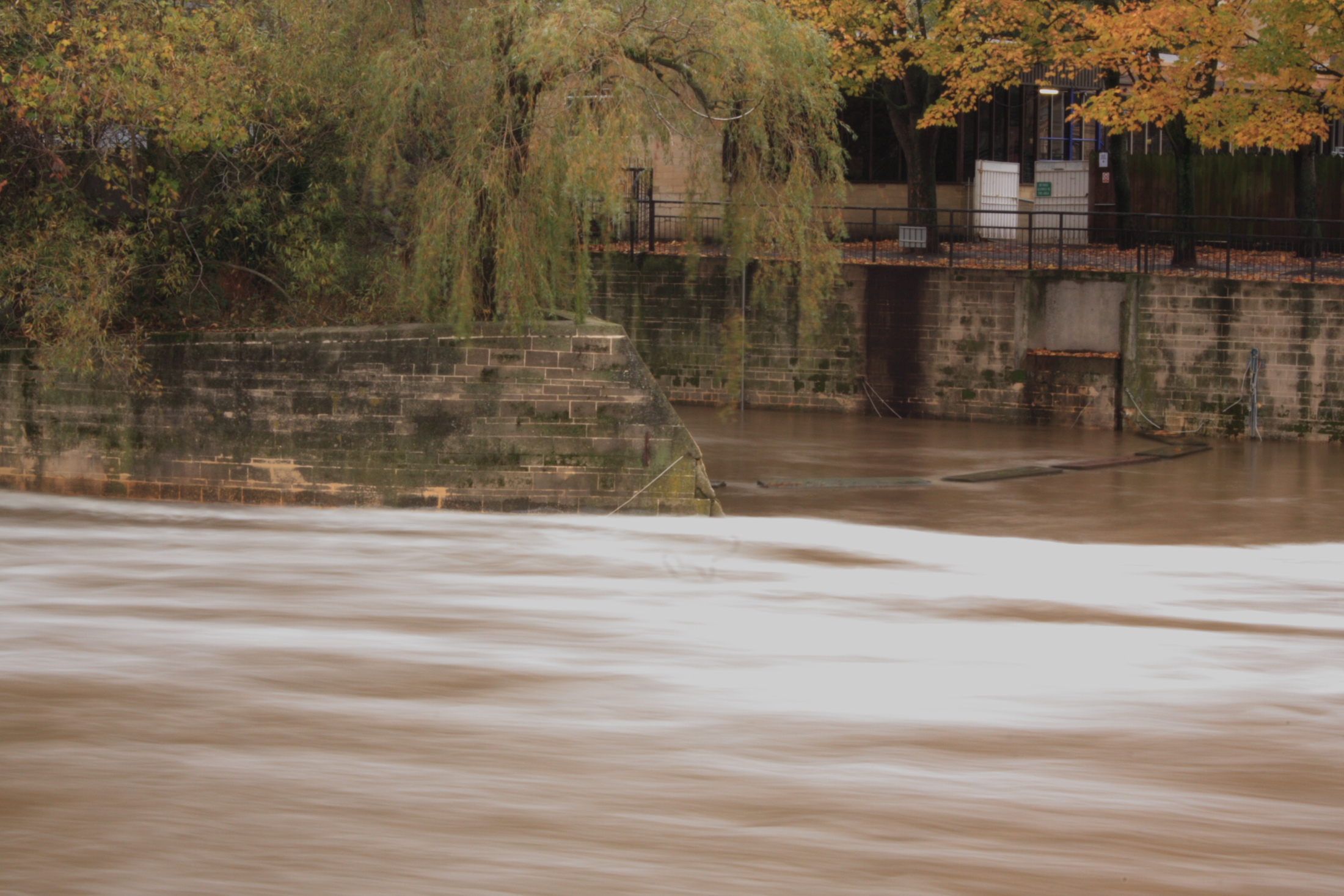 Fast flowing river in Bath