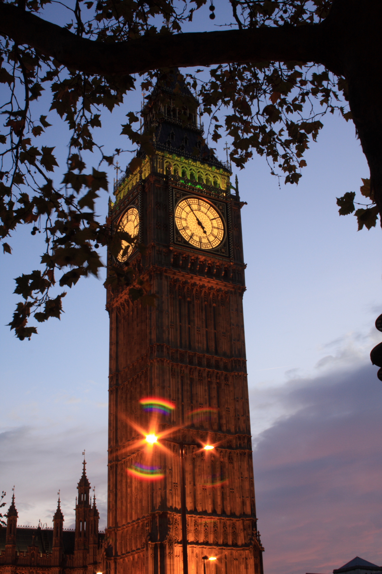 Big Ben at dusk.