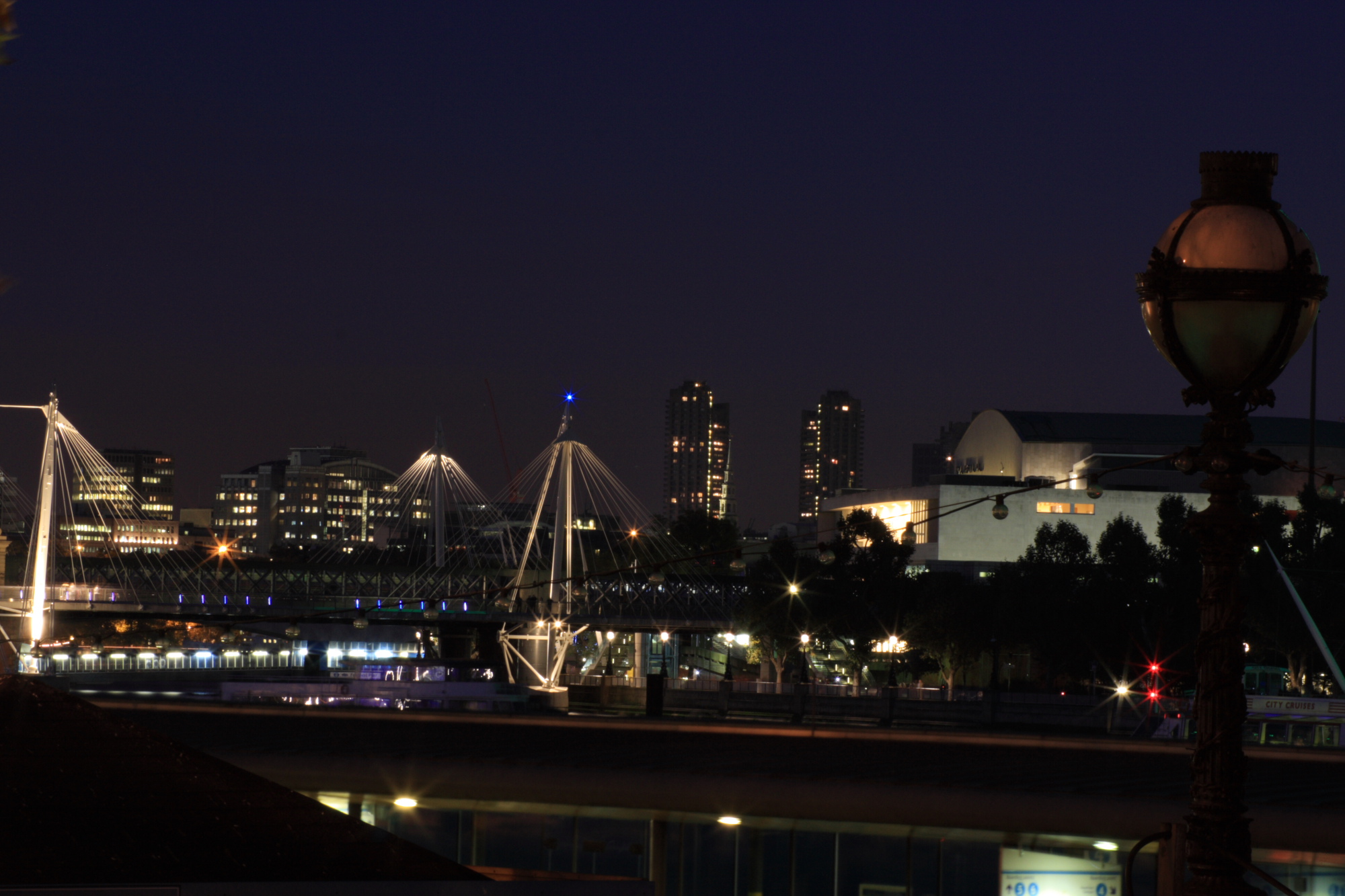 London skyline at night.