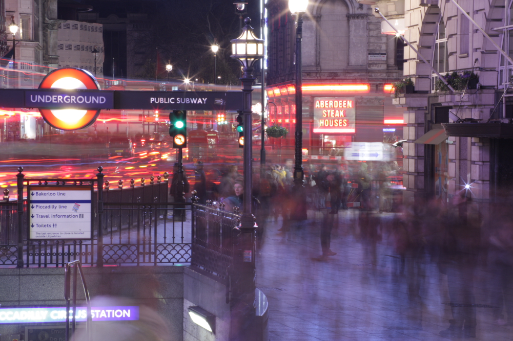 Rush hour traffic at Piccadilly Circus