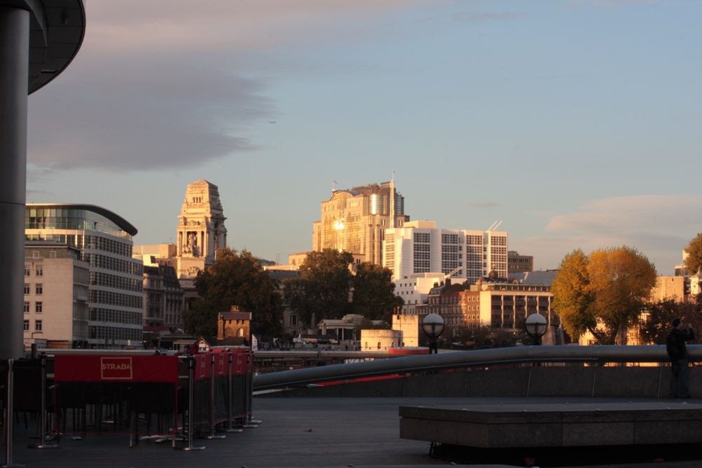 The city of London from sunset until night
