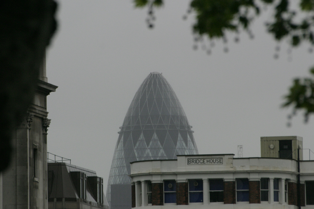 Swiss Re Tower as seen from Victoria Embankment