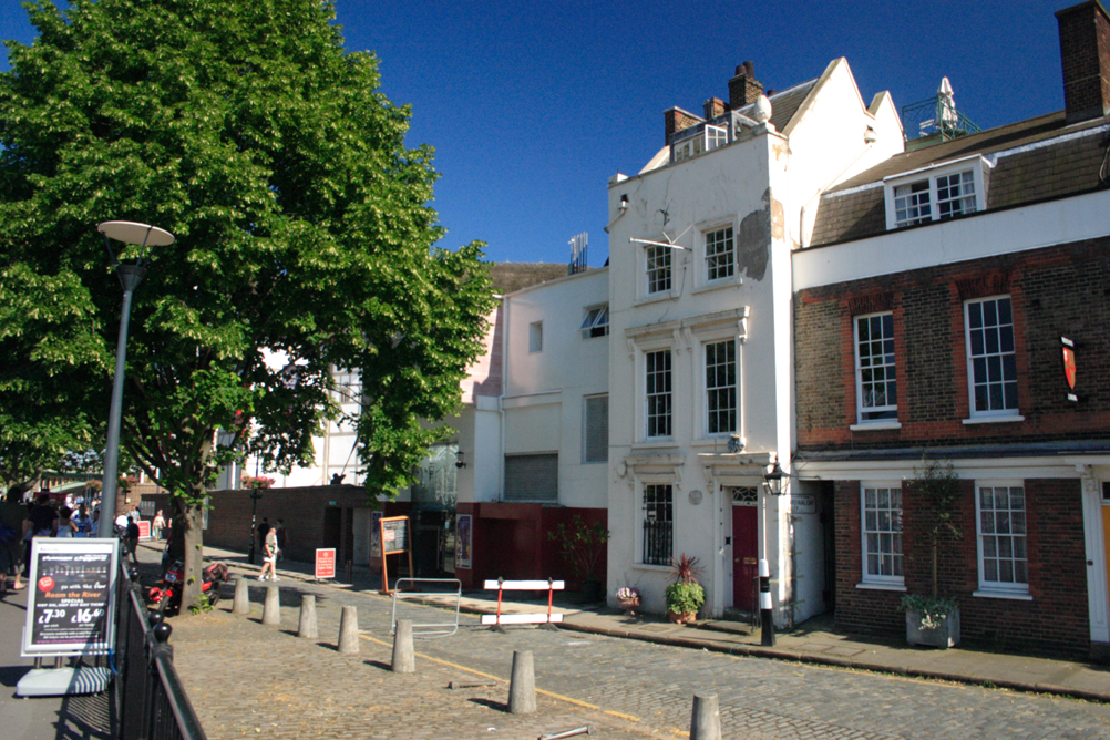 Old buildings on South Bank near to the Globe Theatre