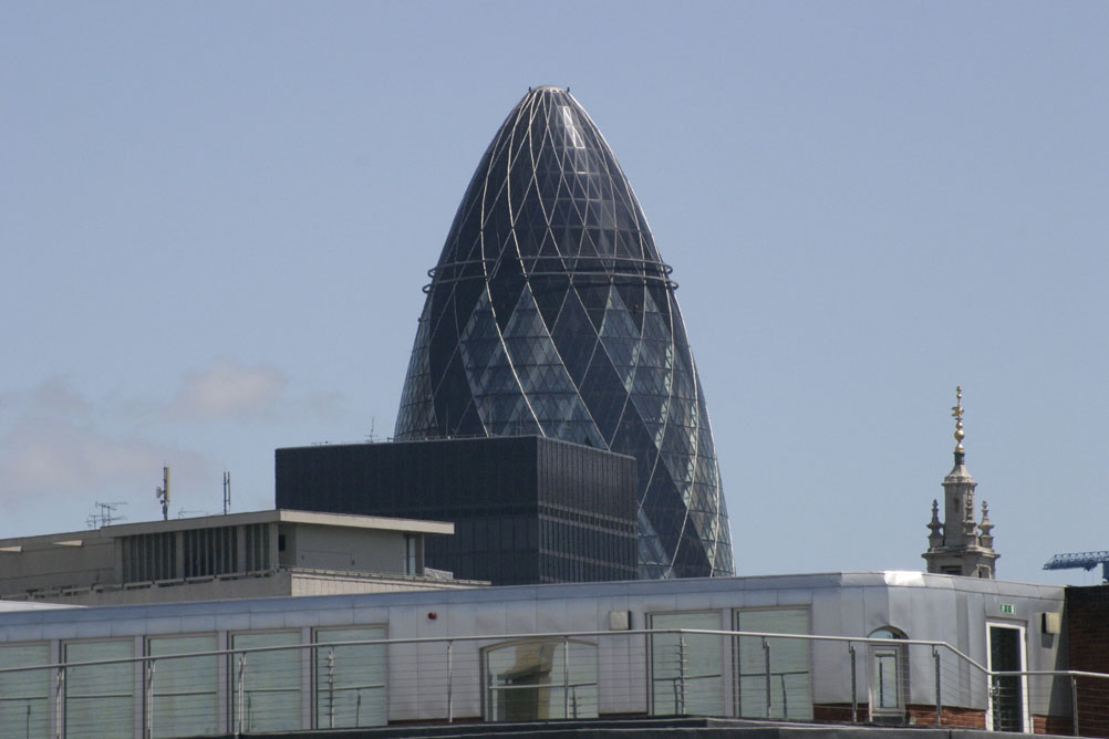 Swiss Re Tower from the Millennium Bridge.