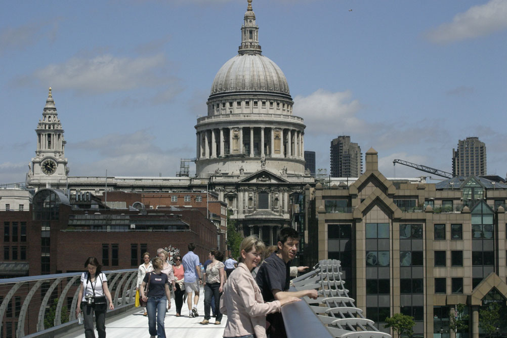 St Pauls Cathedral as seen from the Millennium bridge.